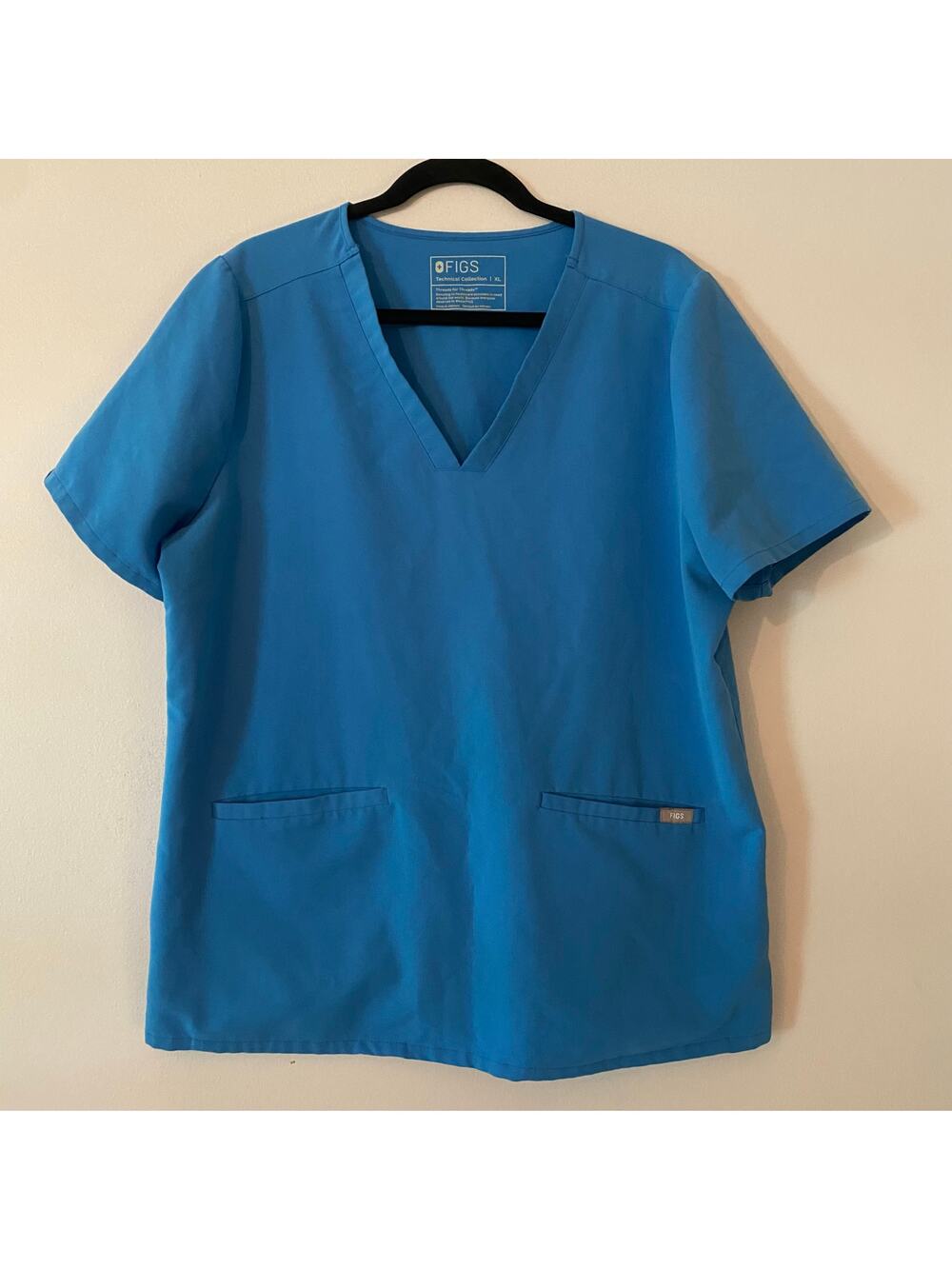 FIGS Blue Casma Scrub Top Two Pocket Uniform Nurse Dr PO #2678 Women's size XL